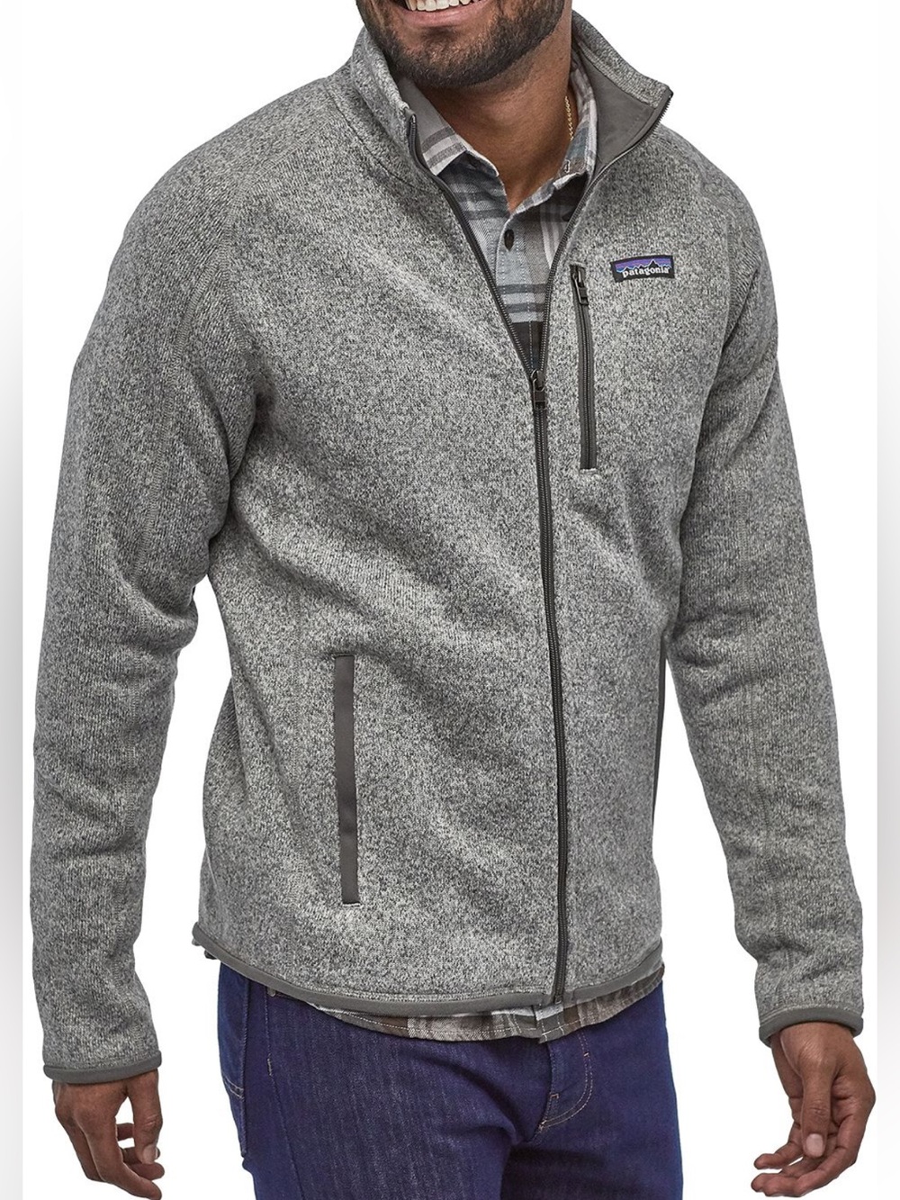 Patagonia Mens M Better Sweater Fleece Jacket MEDIUM gray full zip classic coat